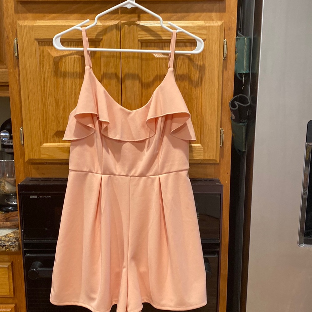 Medium, pink- peach color, one piece
